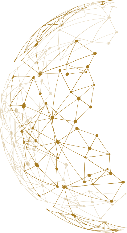 Gold Network Globe Left